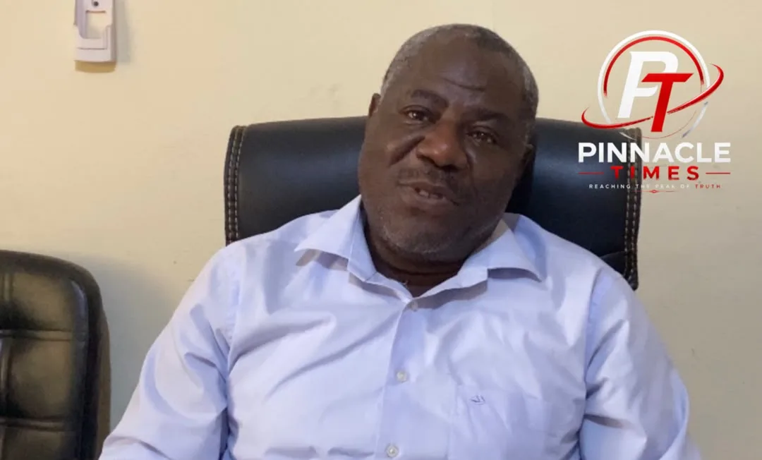 Divisional Delegate of Transport for Meme, Jérémie Okounou, in his office, during an interview with Pinnacle Times