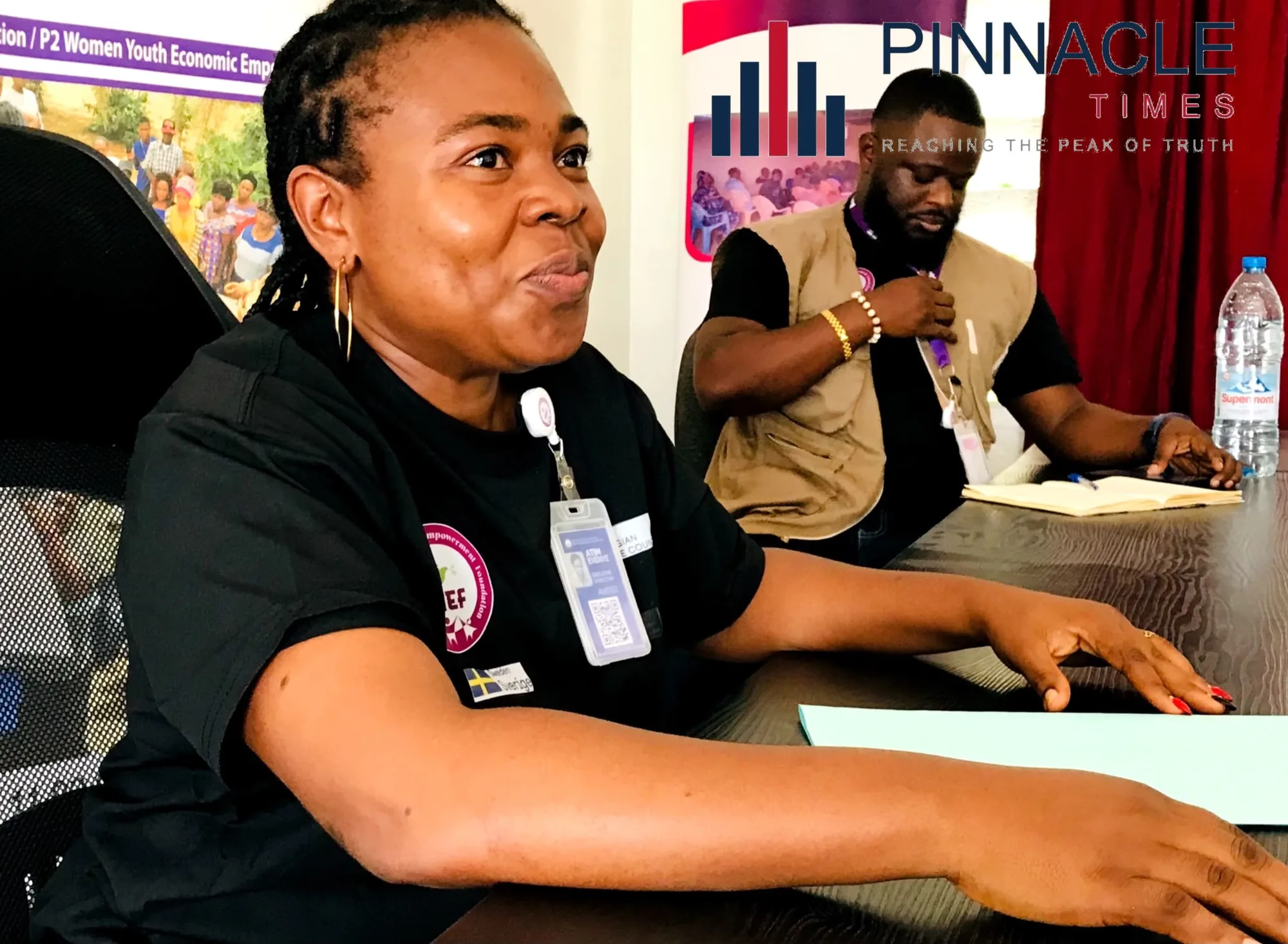 Atim Evenye Executive Director Authentique Memorial Empowerment Foundation (AMEF) Cameroon. Addressing Humanitarian Workers, Administration and the press in Kumba on Wednesday 19th August, 2026 during the World humanitarian day celebration