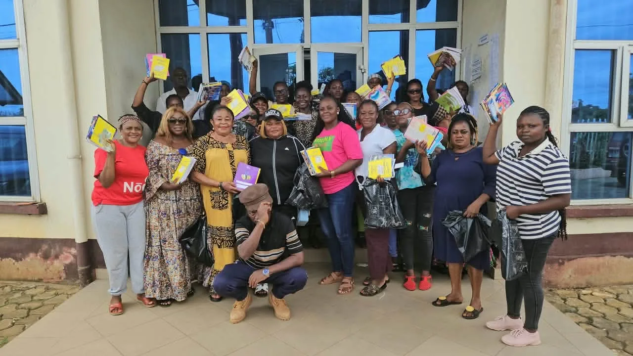 Group picture of Agbor Toko Rose, Founder of Lady A foundation and female workers of the Kumba I Council shortly after the Back-to-school Support